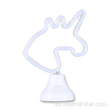 Lámpara de noche de luz de neón altavoz de unicornio Bluetooth